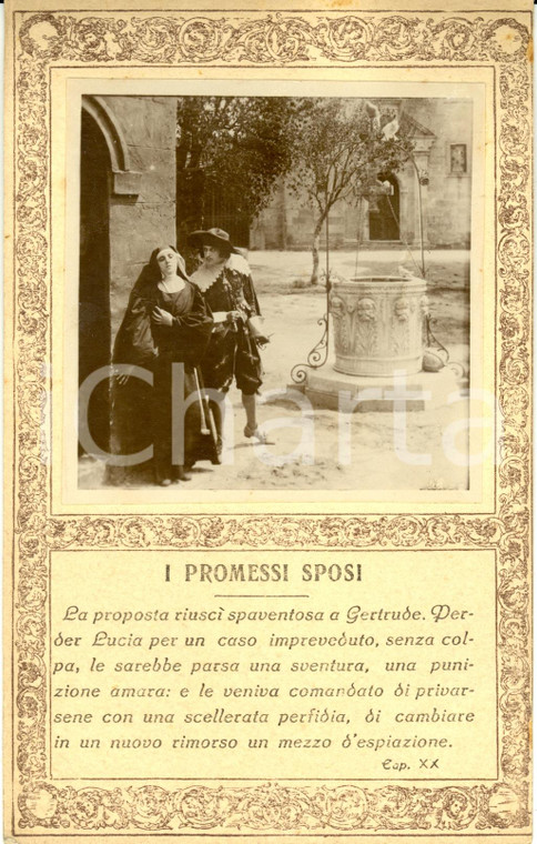 1913 FILM I PROMESSI SPOSI Gertrude ed Egidio *FOTO DI SCENA su cartolina