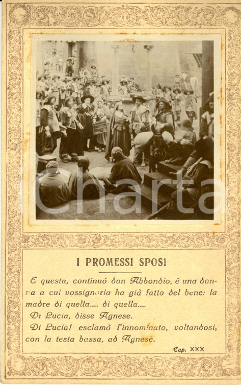 1913 FILM PROMESSI SPOSI Don Abbondio, Agnese e Innominato *FOTO SCENA cartolina