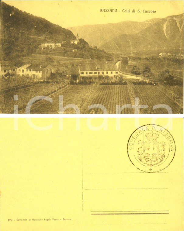 1915 ca BASSANO DEL GRAPPA (VI) Veduta Colli di SANT'EUSEBIO *Cartolina FP NV