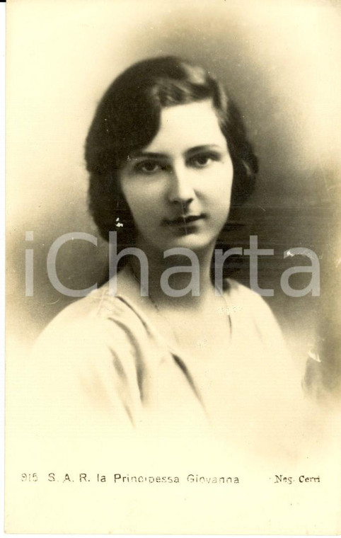 1930 ca Primo piano della principessa GIOVANNA DI SAVOIA *Cartolina FP NV