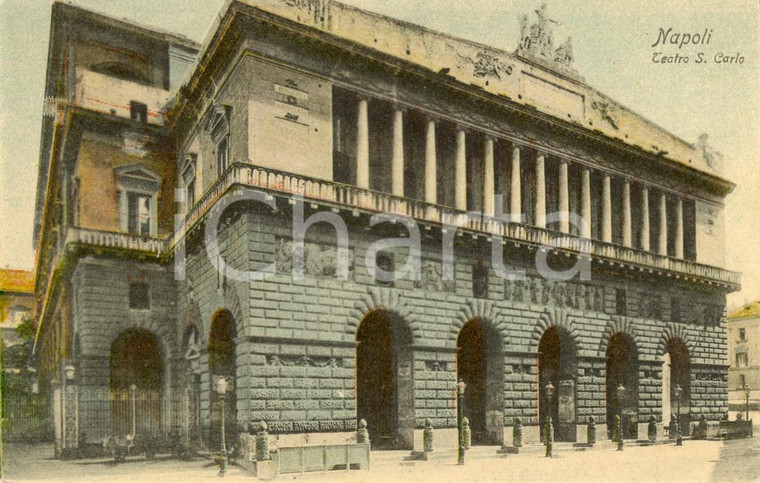 1900 ca NAPOLI Facciata esterna del Teatro SAN CARLO *Cartolina postale FP NV