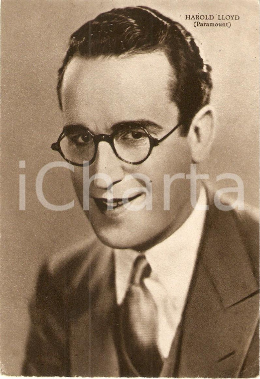1930 ca CINEMA Portrait Harold LLOYD Actor PARAMOUNT *Cartolina FG NV
