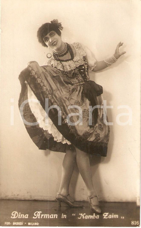 1925 ca OPERETTA Dina ARMAN in NAMBA ZAIM *Cartolina FP NV