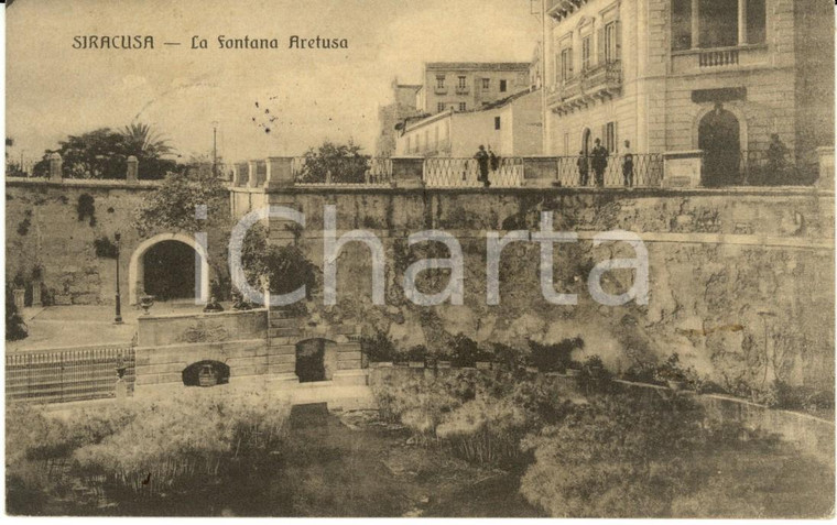 1915 ca SIRACUSA La fontana ARETUSA *Cartolina ANIMATA FP VG