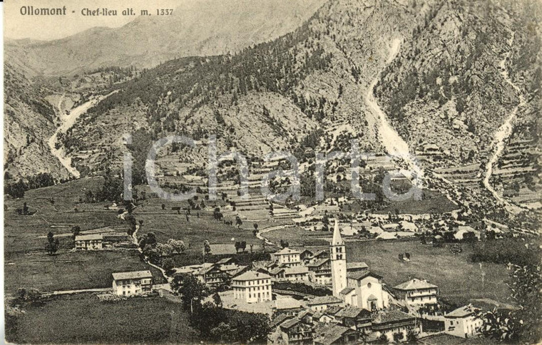 1930 ca OLLOMONT (AO) Panorama di CHEF-LIEU a VALPELLINE *Cartolina FP NV