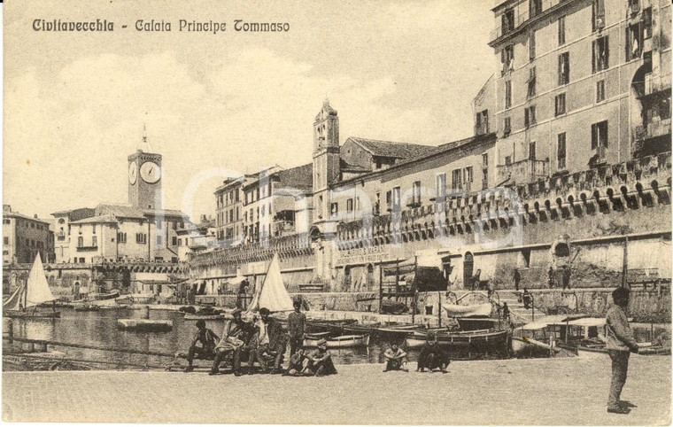 1920 ca CIVITAVECCHIA (RM) Calata Principe TOMMASO *ANIMATA VALLARINI & MARANI