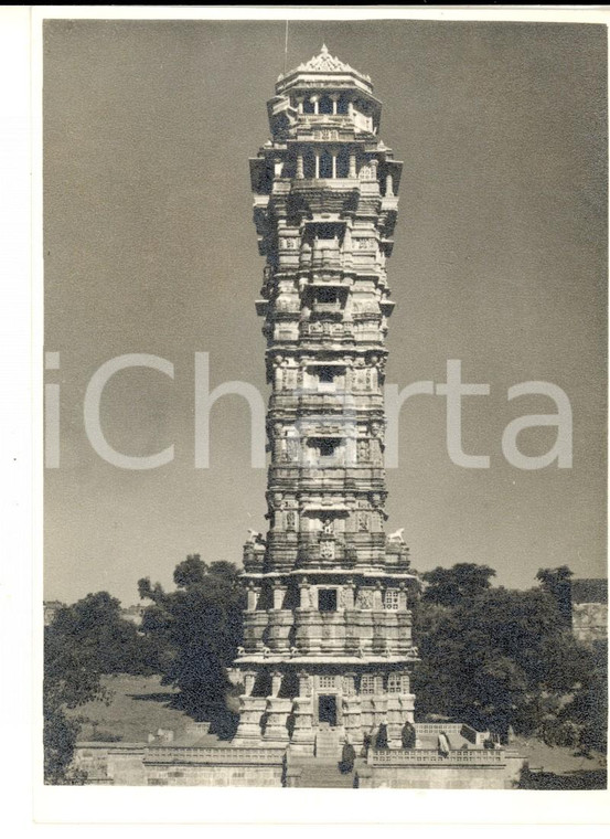 1970 ca INDIA CHITTORGARH La Torre della Vittoria - VIJAY STAMBHA *Foto 10x14