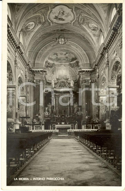 1930 ca LA MORRA (CN) Interno della chiesa parrocchiale di San MARTINO *FP NV