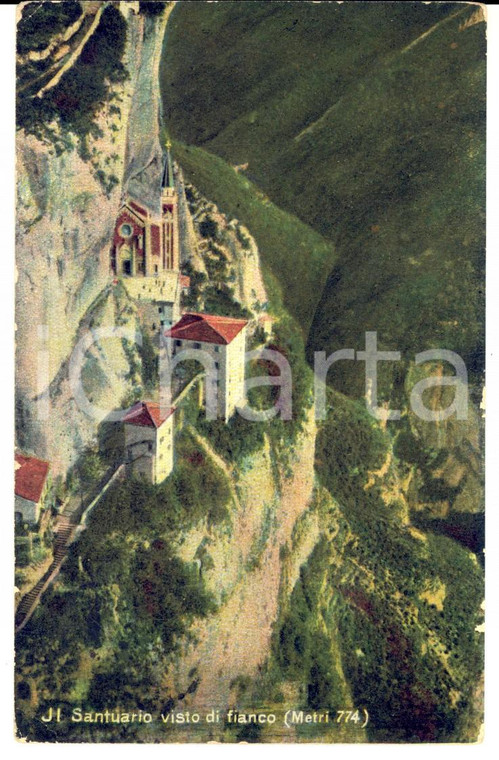 1922 Santuario MADONNA DELLA CORONA VR Cartolina al marchese Francesco CARANDINI