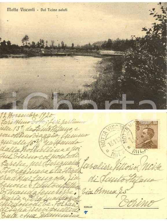 1925 MOTTA VISCONTI (MI) Veduta dal Ticino *Contessa INCISA DI SANTO STEFANO