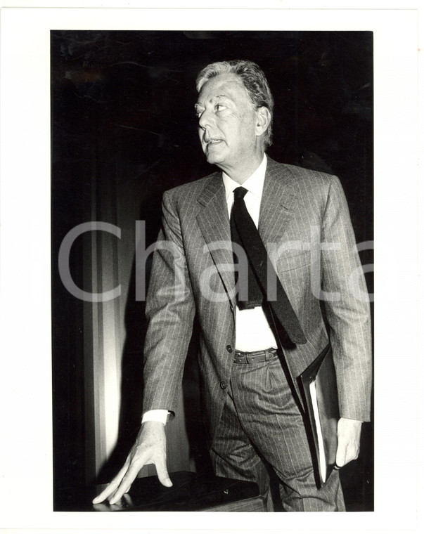 1990 ca TORINO Ritratto dell'imprenditore Umberto AGNELLI - Foto 20x25 cm