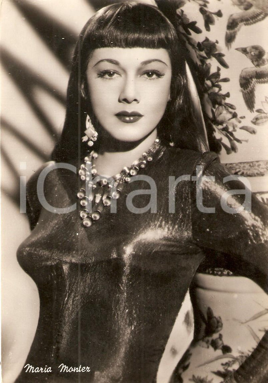 1940 ca CINEMA Actress Maria MONTEZ Portrait *Cartolina FG NV