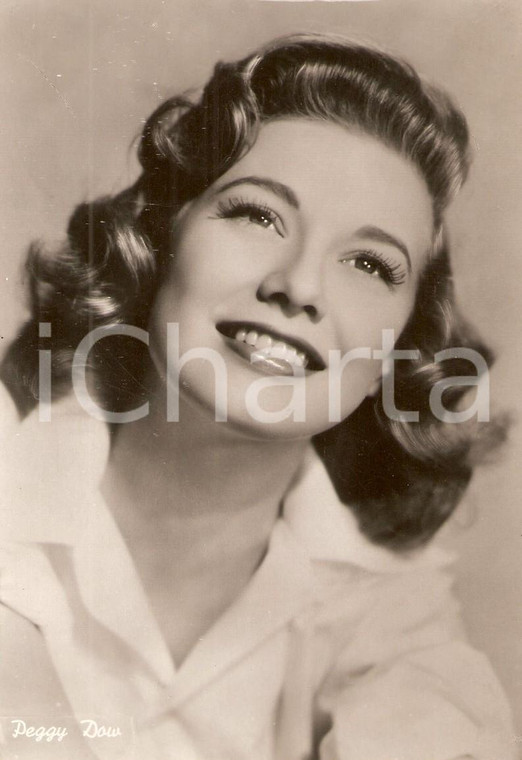 1950 ca CINEMA Actress Peggy DOW Portrait *Cartolina FG NV