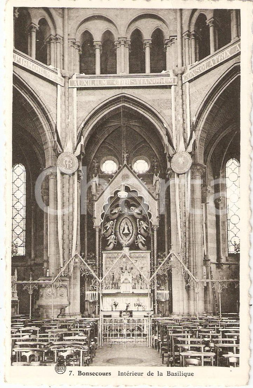 1950 ca BONSECOURS (FRANCE) Intérieur de la Basilique de NOTRE-DAME Cartolina FP