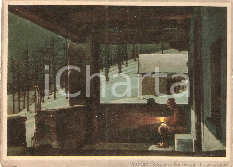 1940 ca VIGEZZO (VB) Notte di luna a COLMA DI CRAVEGGIA *Prova stampa Cartolina