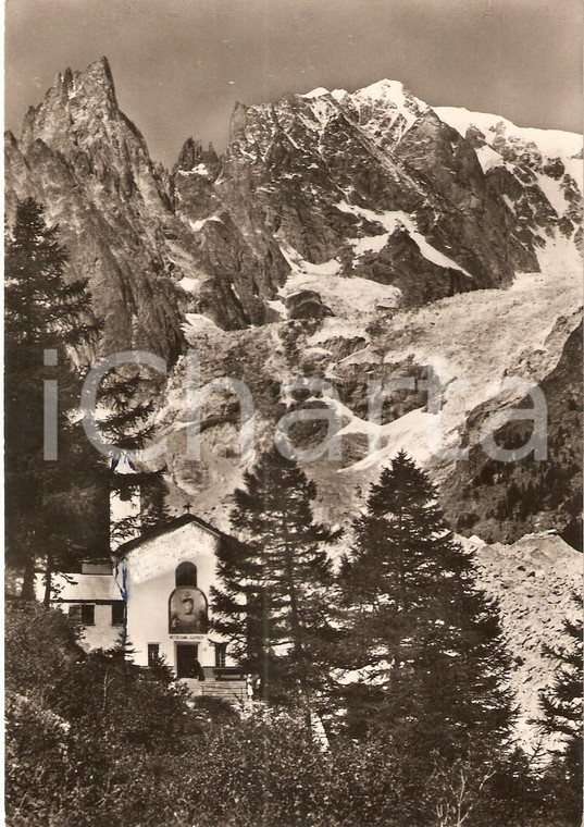 1950 ca COURMAYEUR (AO) Santuario NOTRE DAME DE LA GUERISON e Monte BIANCO FG VG