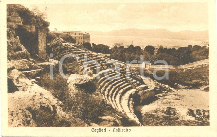 1923 CAGLIARI Scorcio dell'Anfiteatro Romano verso il mare *Cartolina FP VG