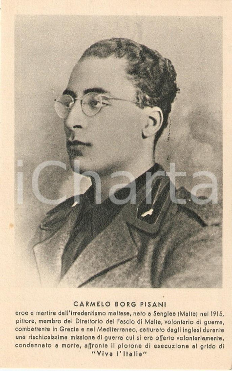 1943 ROMA Carmelo BORG PISANI irredentista maltese *Cartolina (1)