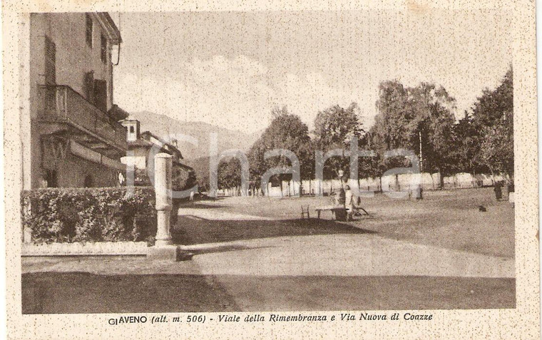 1948 GIAVENO (TO) Viale della RIMEMBRANZA e Via Nuova di COAZZE *Cartolina FP VG