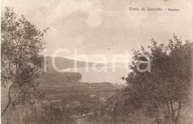 1925 PIANO DI SORRENTO (NA) Veduta panoramica verso il mare *Cartolina FP VG