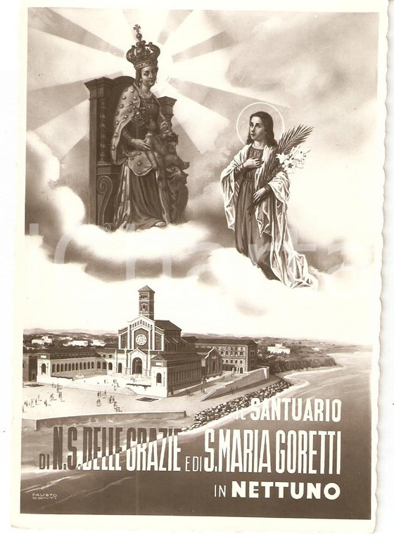 1955 ca NETTUNO (RM) Santuario Nostra Signora Grazie Maria GORETTI *Foto seriale