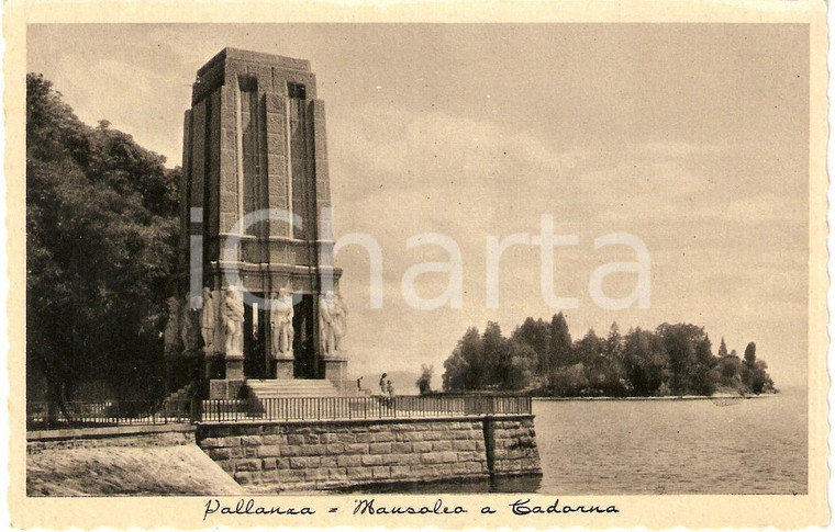1940 ca VERBANIA PALLANZA Mausoleo Luigi CADORNA e Lago MAGGIORE Cartolina FP NV