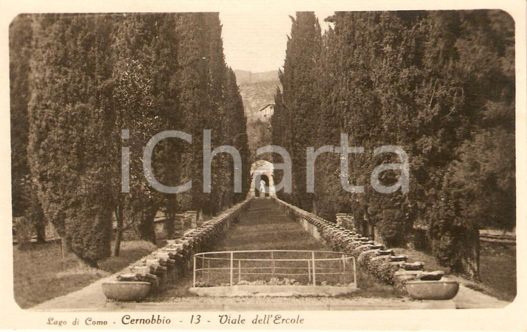 1935 ca CERNOBBIO (CO) Viale dell'ERCOLE - Giardini Villa D'ESTE Cartolina FP NV