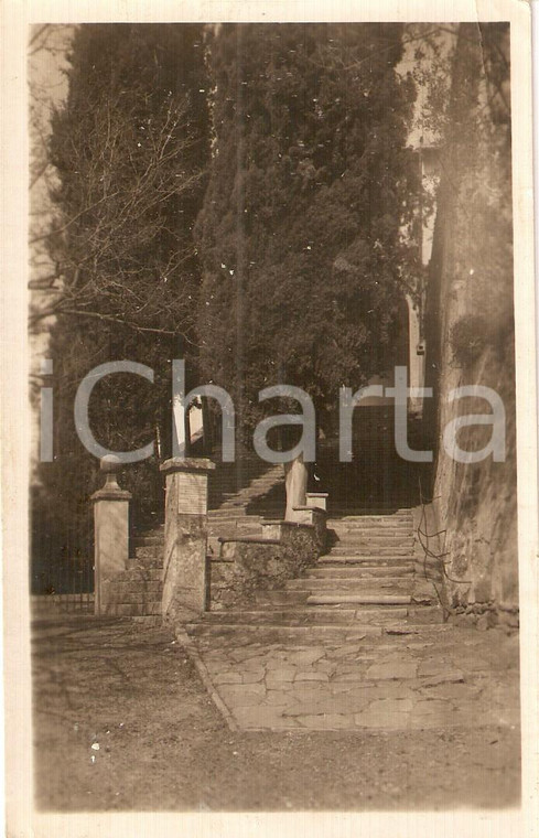 1930 ca FIESOLE (FI) Scalinata d'ingresso Villa SAN GIROLAMO *Cartolina FP VG