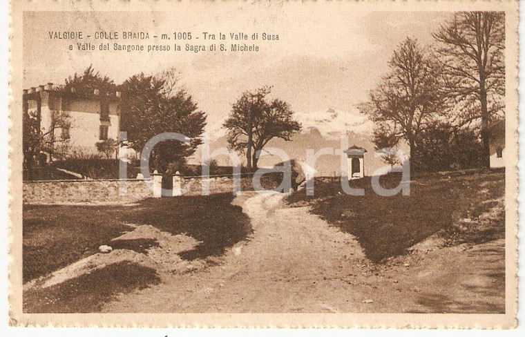 1928 VALGIOIE (TO) Una via della frazione COLLE BRAIDA *Cartolina FP VG