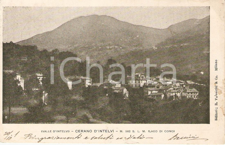 1900 ca CERANO D'INTELVI (CO) Veduta panoramica della valle *Cartolina FP VG