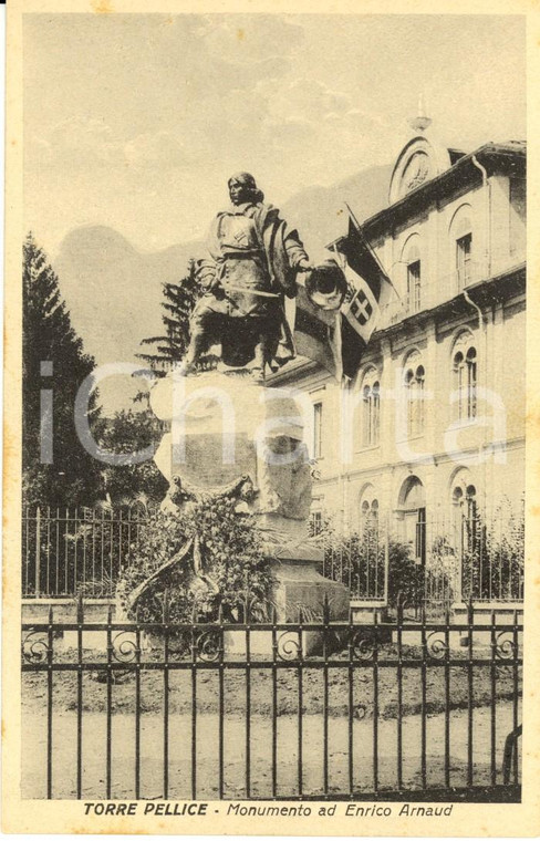 1930 ca TORRE PELLICE (TO) Il monumento ad Enrico ARNAUD *Cartolina postale FP