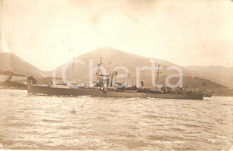 1910 ca LA SPEZIA - MARINA MILITARE Regia nave CIGNO Torpediniera *Cartolina FP