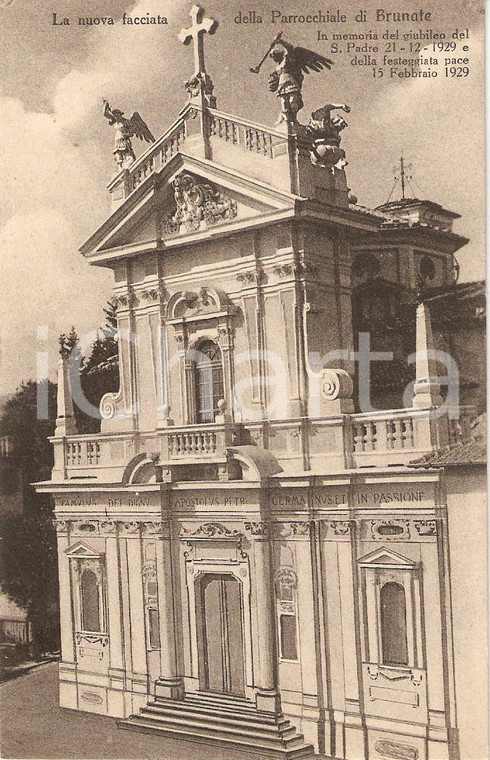 1929 BRUNATE (CO) Chiesa di SANT'ANDREA Nuova facciata per il GIUBILEO Cartolina