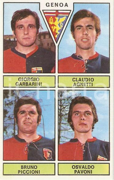 PANINI - CALCIATORI 1971 - 1972 Figurina GENOA Garbarini Agnetti Piccioni Pavoni