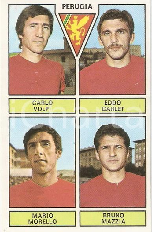 PANINI - CALCIATORI 1971 - 1972 Figurina PERUGIA Volpi Carlet Morello Mazzia (3)