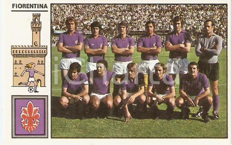 PANINI - CALCIATORI 1971 - 1972 Figurina FIORENTINA Formazione (2)