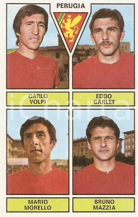 PANINI - CALCIATORI 1971 - 1972 Figurina PERUGIA Volpi Carlet Morello Mazzia (1)