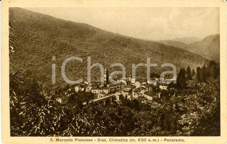 1932 SAN MARCELLO PISTOIESE (PT) Veduta panoramica dell'abitato *Cartolina FP VG