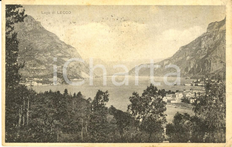 1920 LECCO Veduta della città e del lago dal Monte BARRO *Cartolina FP VG