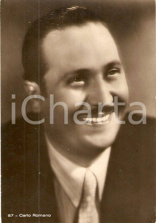 1955 ca CINEMA Ritratto Carlo ROMANO Attore SCALERA FILM *Cartolina FG NV