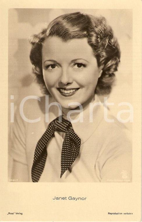 1930 CINEMA Actress Janet GAYNOR Portrait *Cartolina FP NV