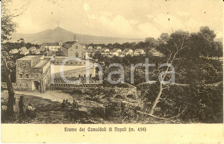 1910 NAPOLI Veduta esterna dell'Eremo dei CAMALDOLI * Cartolina FP VG ILLUSTRATA