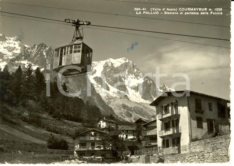 1951 COURMAYEUR (AO) La Palud - Stazione di partenza Funivia *Cartolina FG VG