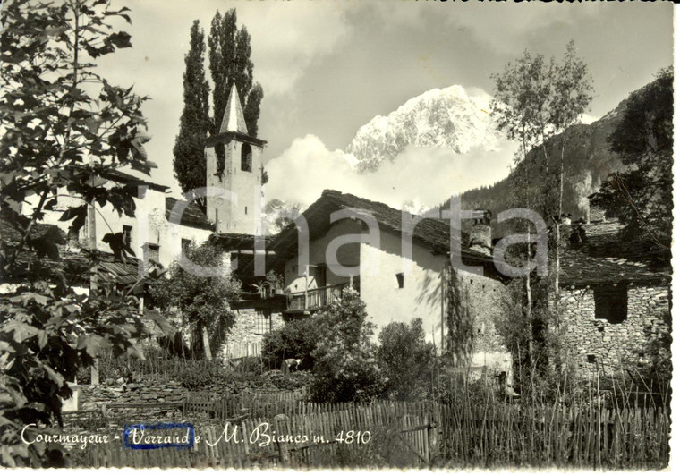 1965 COURMAYEUR (AO) Verrand e Monte Bianco *Cartolina postale FG VG