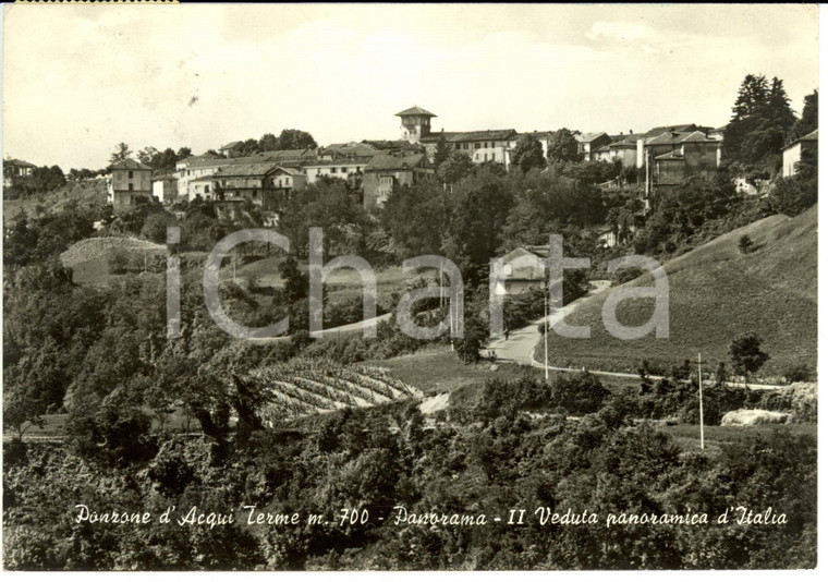 1966 PONZONE D'ACQUI TERME (AL) Panoramica della città *Cartolina postale FG VG