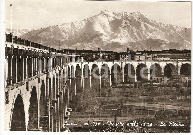 1950 ca CUNEO Viadotto della Stura - La Bisalta *Cartolina postale FG NV