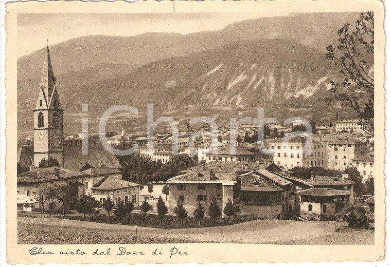 1937 CLES (TN) Vista dal Doss di Pez *Cartolina postale FG VG