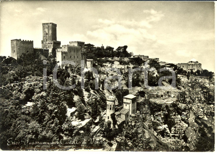 1960 ca ERICE (TP) Panorama dal Castello di Venere *Cartolina postale FG VG