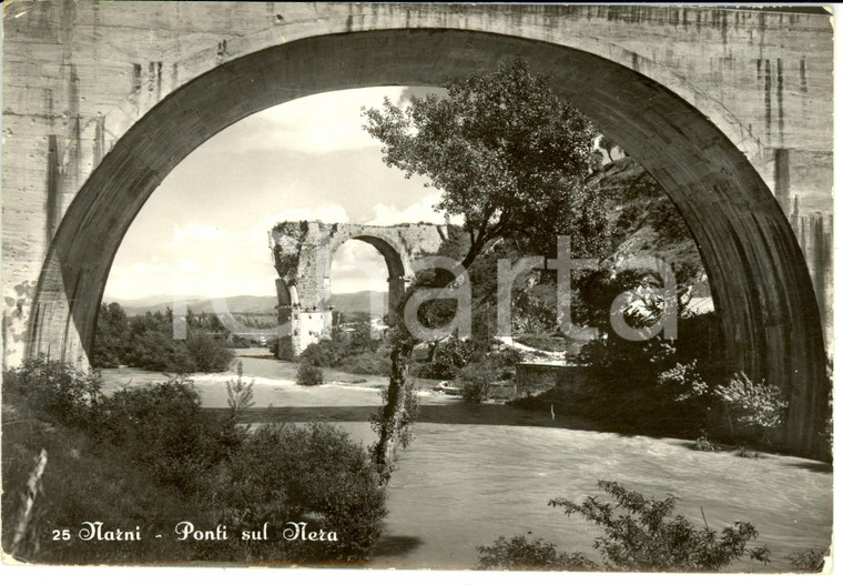 1965 NARNI (TR) Veduta dei ponti sul Nera *Cartolina postale FG VG