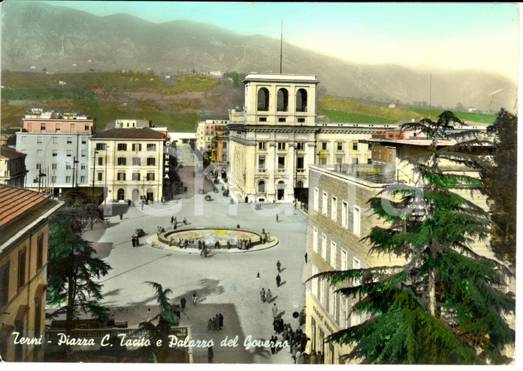 1959 TERNI Piazza Tacito e Palazzo del Governo *Cartolina postale FG VG